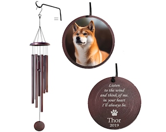 Personalized Wind Chimes | Pet Memorial Gift Chime | Always in Your Heart | Custom Wind Chime | In Memory | Dog Pet Loss | Bereavement Gift