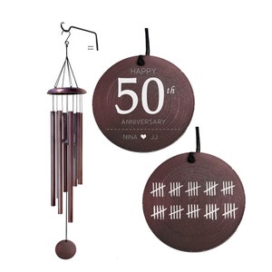 Personalized 50th Anniversary Wind Chime | 50th Anniversary Gift for Parents | Wedding Anniversary Gift | Gift for Couples