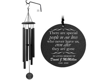 Personalized Memorial Gift Wind Chime | Black Wind Chime | In Memory of loved one