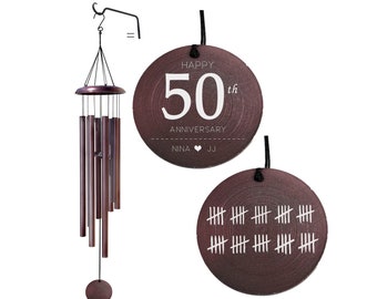 Personalized 50th Anniversary Wind Chime | 50th Anniversary Gift for Parents | Wedding Anniversary Gift | Gift for couples