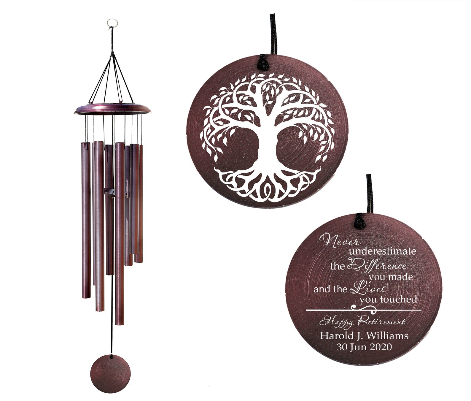 Retirement Gift Wind Chime Tree of Life Personalized Wind Etsy