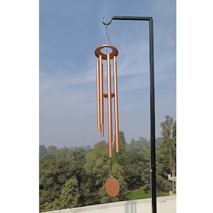 Deep Tone Copper Wind Chime with iron stand Anniversary windchime, Memorial windchime, Sympathy Gift, Calming Outdoor Decor Garden Patio image 1