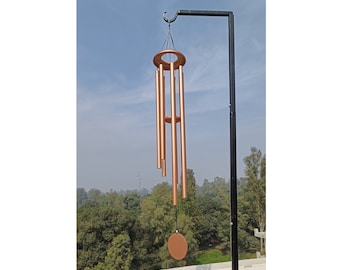 Deep Tone Copper Wind Chime - with iron stand - Anniversary windchime, Memorial windchime, Sympathy Gift, Calming Outdoor Decor Garden Patio