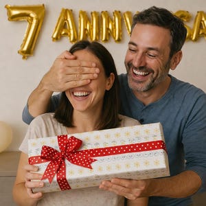 Personlig present till 7-årsjubileum - Vindklocka i koppar för jubileum - Par - Romantiska presenter till honom/henne bild 7