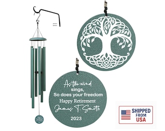 Personalized Retirement Wind Chime Gift | Happy Retirement Wind Chime | Celebrate Retirement with a beautiful keepsake