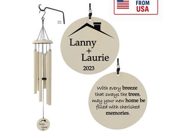 Personalized Aluminum Wind Chime - Housewarming Gift for Couple, New Home Memories - Gift for her/him