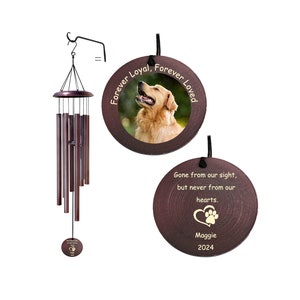 Personalized Pet Memorial Wind Chime: Photo & Name, Sympathy Gift