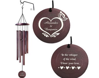 Personalized Couples Wind Chime – Anniversary Gift, Custom Engraved - Gifts for Her/Him - Customized Gifts