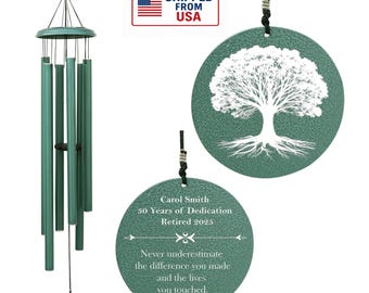Personalized Retirement Wind Chimes  - Retirement Gifts for Men/Women - Garden & Porch Decor