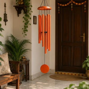 Personalized 22nd Anniversary Wind Chime - Copper Finish Aluminum Tubes - Parent's Anniversary Gift - Couples gift image 5