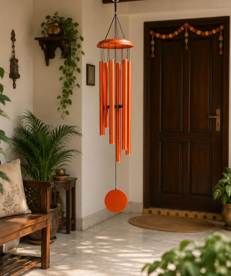 Personalized 22nd Anniversary Wind Chime - Copper Finish Aluminum Tubes - Parent's Anniversary Gift - Couples gift image 5