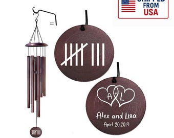 Personalized 8th Anniversary Gifts - Traditional Anniversary Wind Chime - Gift for her/him - Custom Wind-chime