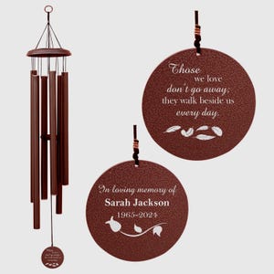 Personalized Memorial Wind Chime: Engraved Bronze Sympathy Gift