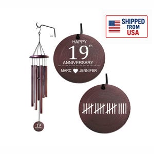 Personalized 19th Anniversary Wind Chime | 19-year Windchime | Gifts for Couples | Gift for her/him | Parent's Anniversary