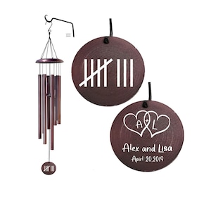 Personalized 8th Anniversary Wind Chime: Bronze Aluminum, Tuned C Minor