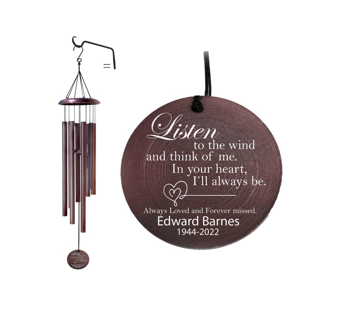 Personalized Memorial Wind Chime Listen to the Wind Customized Wind