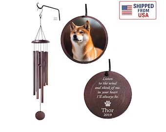 Personalized Pet Memorial Wind Chime | Memorial Gift | Rainbow Bridge | Dog Remembrance Windchime | Memorial Windchimes