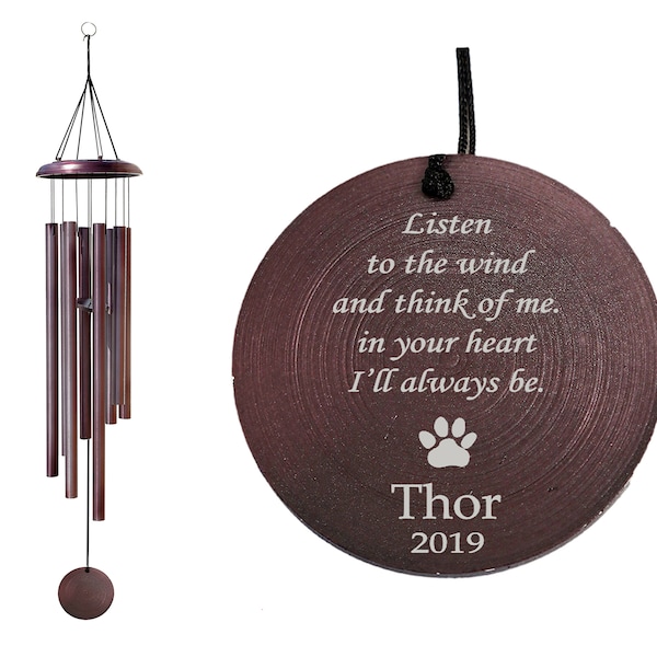 Memorial Wind Chimes Dog Etsy