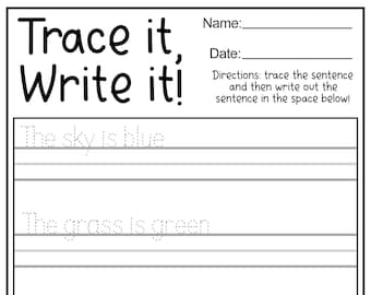 23 Printable Tracing and Writing English Worksheets! Trace And Write The Sentences Practice Worksheets (Ages 3 - 7) - KG1 to Grade 2 -