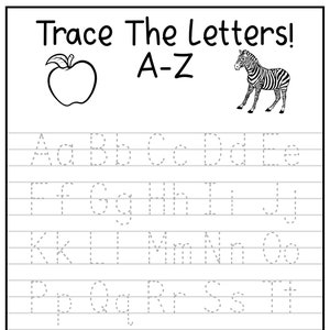 Printable A-Z Letter Tracing Worksheet! Capital and Lowercase Alphabetical Letter Tracing (Ages 3 - 7) - KG1 to Grade 2 -