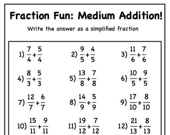 adding improper fractions for kids
