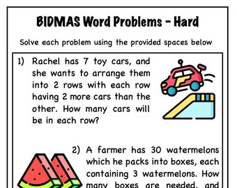 14 Page Printable Engaging BIDMAS Challenge: Solve Hard Word Problems with BIDMAS Operations (Ages 6-11)