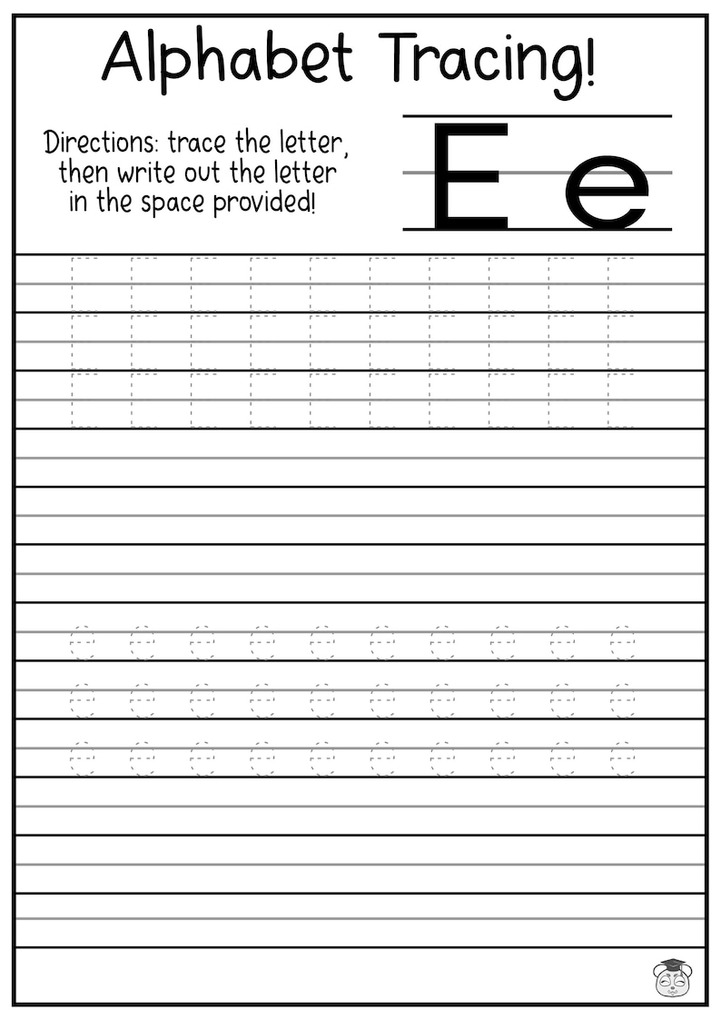 26 Printable Alphabet (A-Z) Uppercase and Lowercase Letter Tracing ...