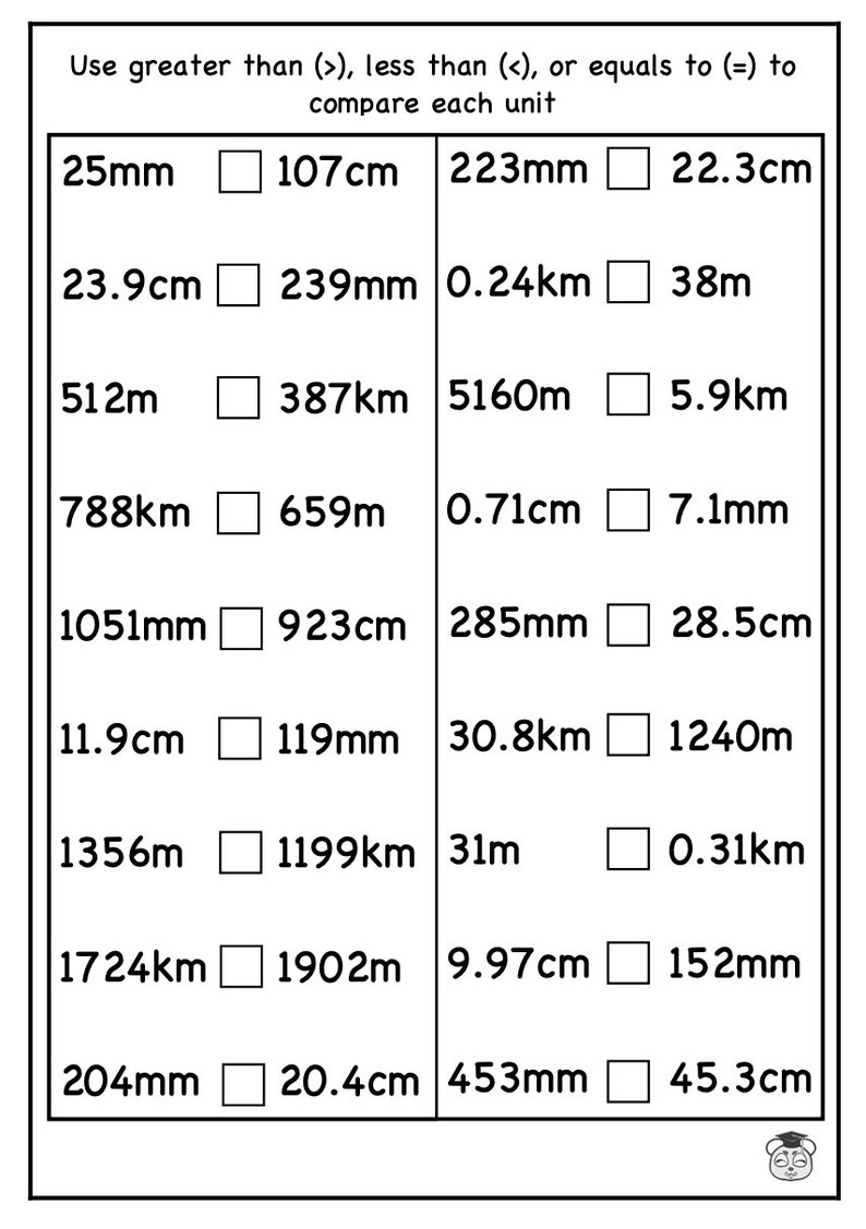 7 Page Printable Mastering Metric Length Conversion Solve, Compare