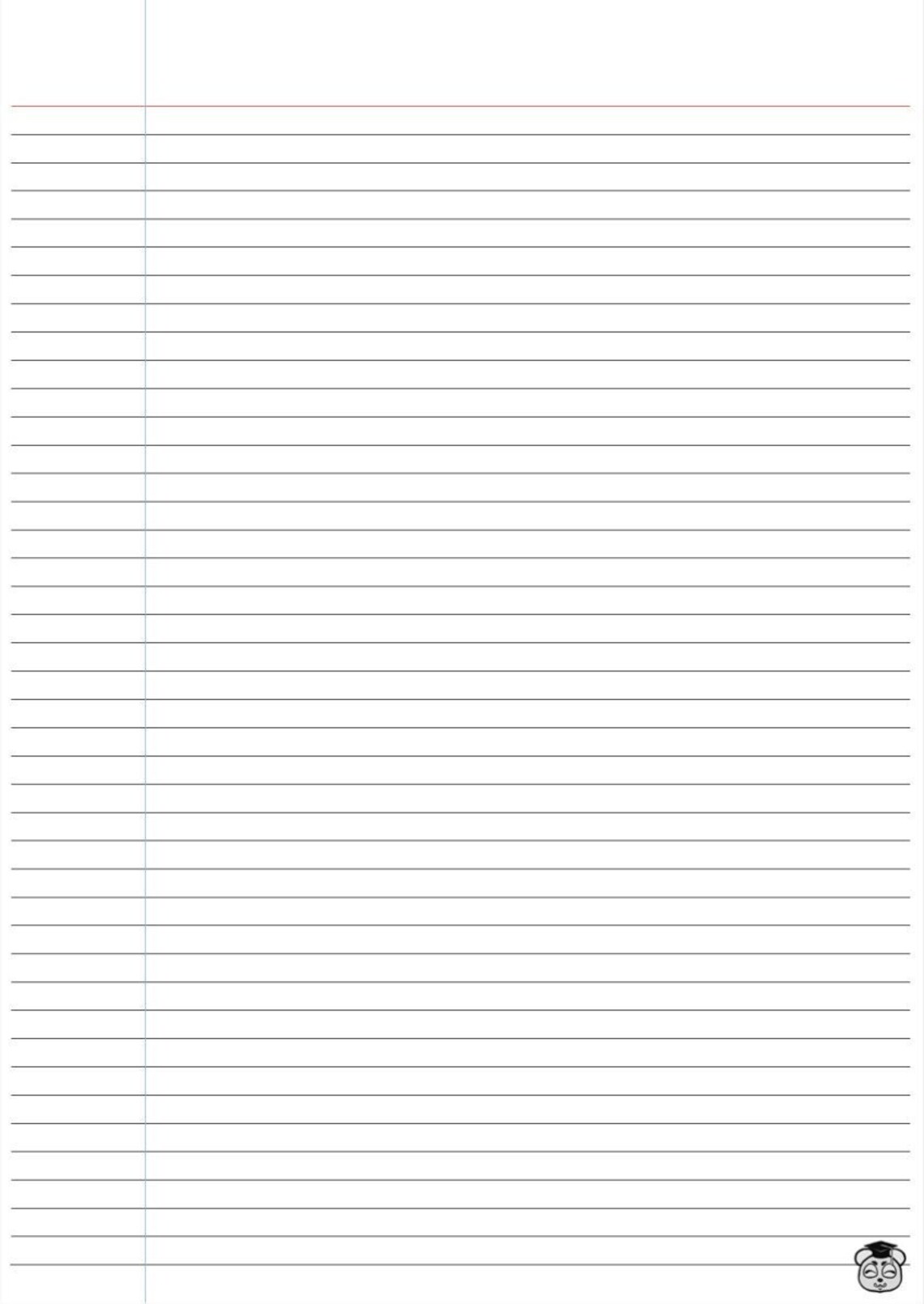 Printable Versatile (black) Narrow Lined Paper for School &amp; Home ...