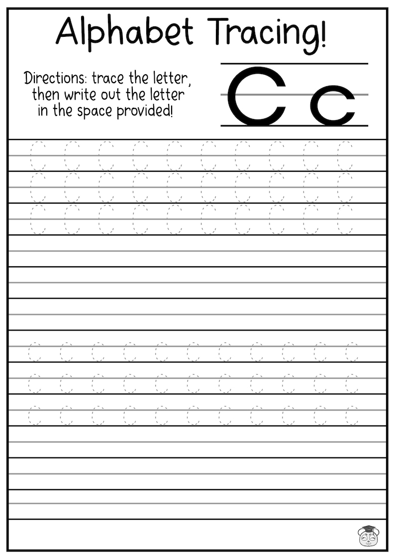 26 Printable Alphabet (AZ) Uppercase and Lowercase Letter Tracing