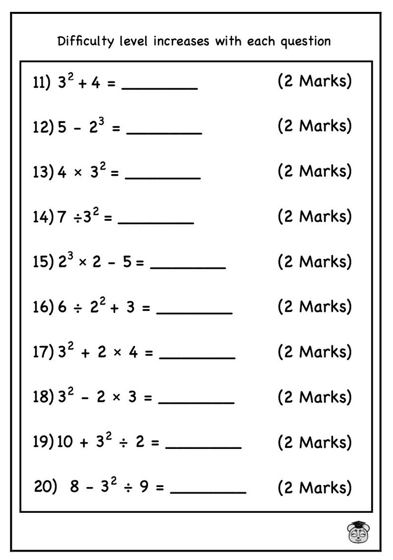 4 Page Printable BIDMAS Math Adventure: Numbered Problems, Solve With Operations (ages 6-11) - Etsy