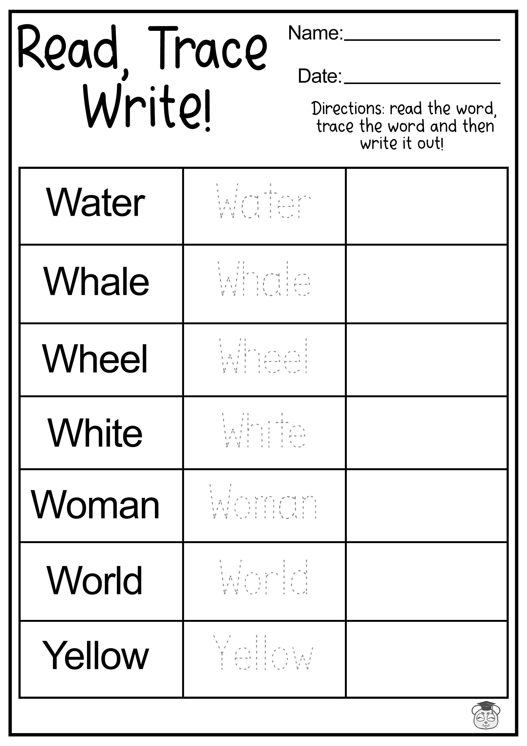 10 Printable Read, Trace, Write English Worksheets! Writing and Tracing