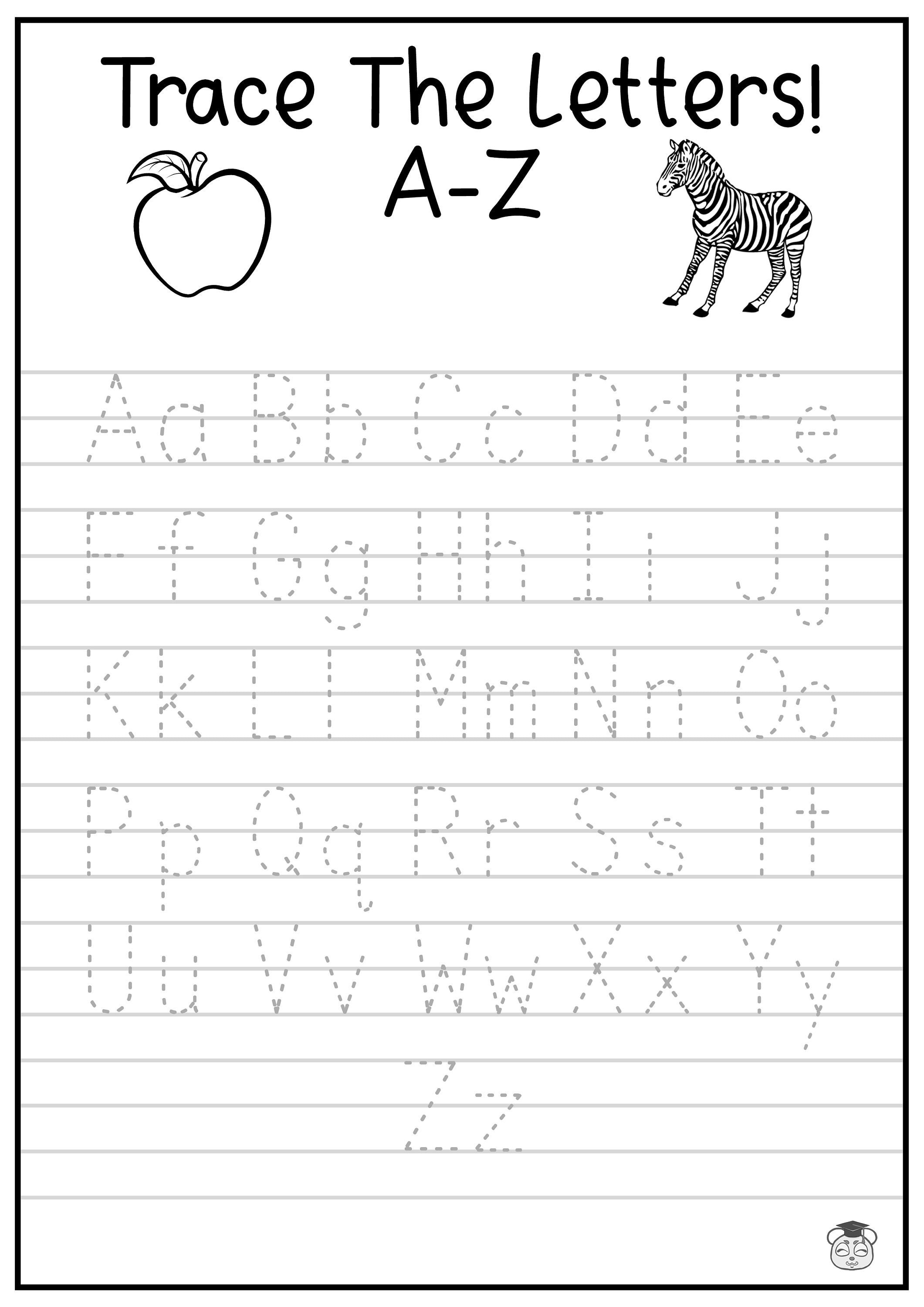 Printable A Z Letter Tracing Worksheet Capital And Lowercase 