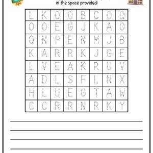 7 Printable Word Search & Trace Writing Practice! Search, Trace and ...