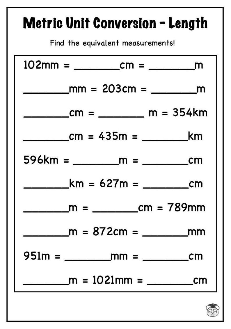 7 Page Printable Mastering Metric Length Conversion Solve, Compare