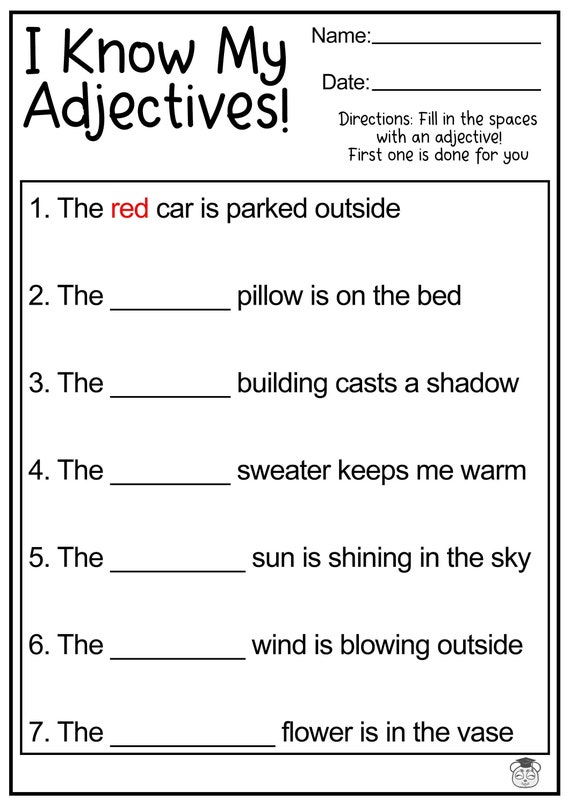 English adjectives exercises