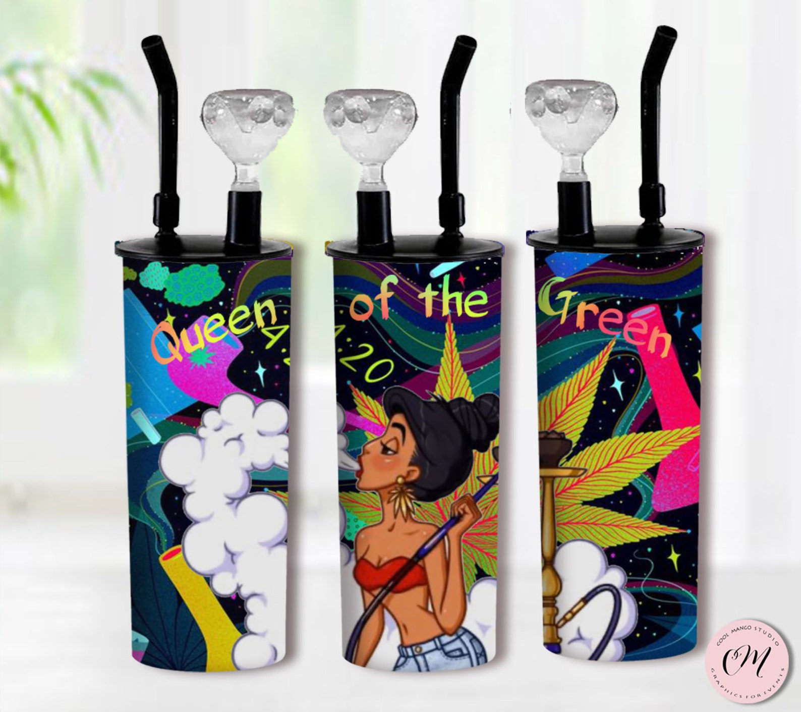 Hookah 20 Oz Tumbler Jasmine Marijuana Cannabis 20 Oz Skinny Etsy