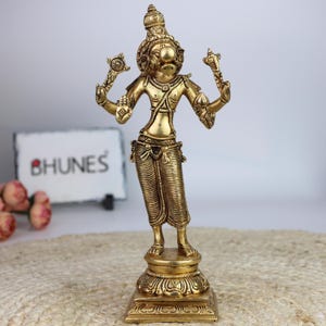 Handcrafted Brass Varaha Swamy Idol: Vishnu Statue for Home & Temple