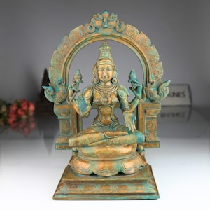 Handcrafted Panchaloha Lakshmi Idol: South Indian Temple Murti