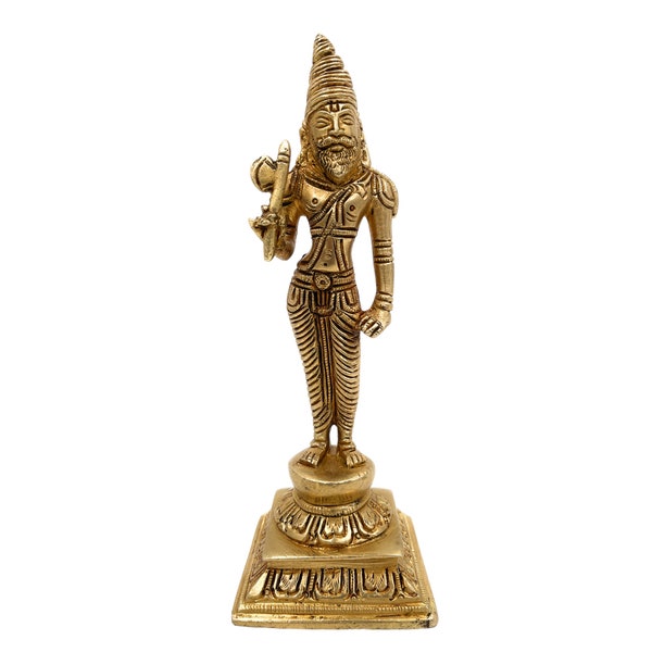 Idoles Parashurama Bhunes en laiton, avatar du Seigneur Vishnu, incarnation Parashuram, Bhagavan Parasuram, or, 7 pouces, 1 pièce