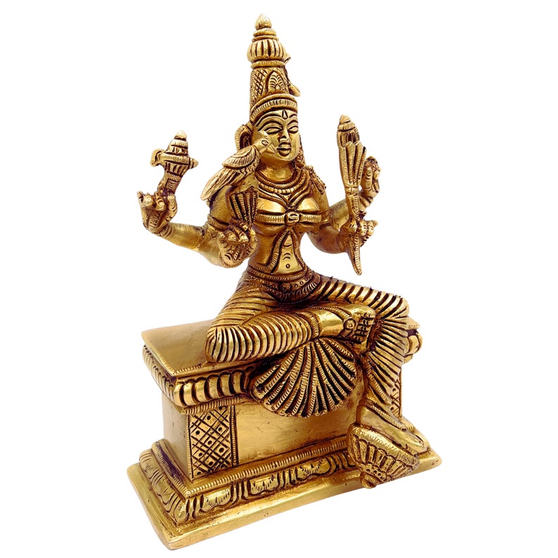 Buy Brass Goddess Rajarajeshwari Idol: Tripura Sundari Lalita Devi ...