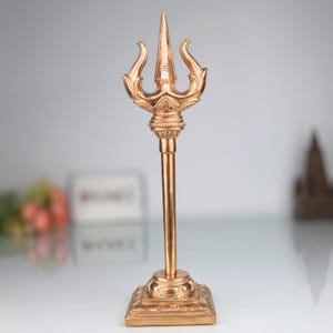 Handcrafted Bronze Trishul: Panchaloha Shiva Trident for Pooja & Temple Decor