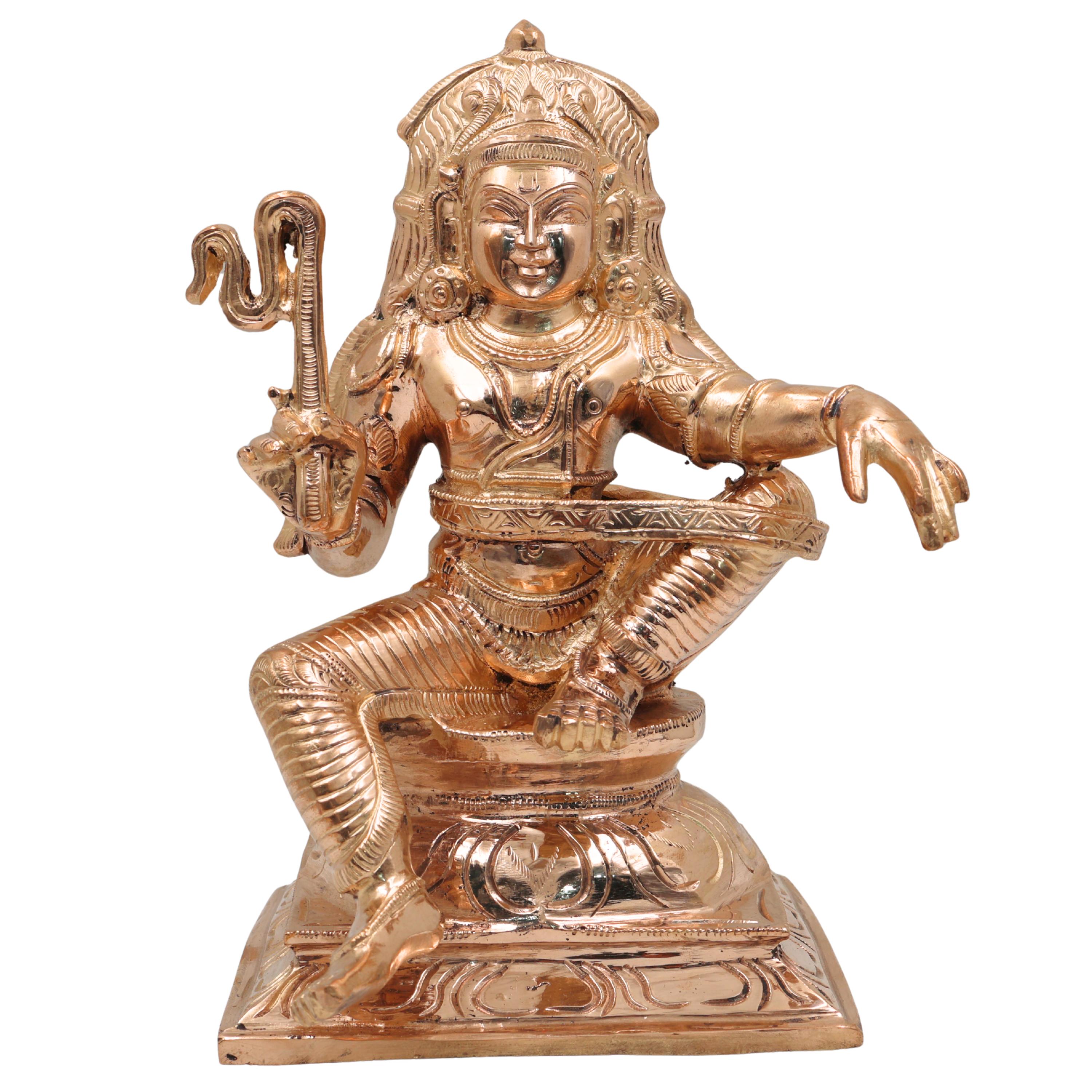 Handcrafted Bronze Aiyanar Swamy Idol: South Indian Kaval Deivam
