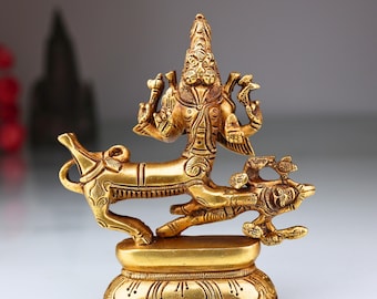 Brass Brass Shiva Sharabha Avatar Idol – Sharabhesvara Murti | Sharabheshwara Swamy Sarabha Statue for Temple, Home & Pooja Decor, 5.5 Inch