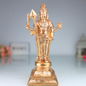Handcrafted Bronze Lord Murugan Idol: Panchaloha Chola Art Statue