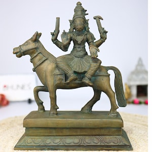Bronze Goddess Varahi Idol, Panchaloha Barahi Amman Statue Idols, Brown, 13 Inch, 1 Piece