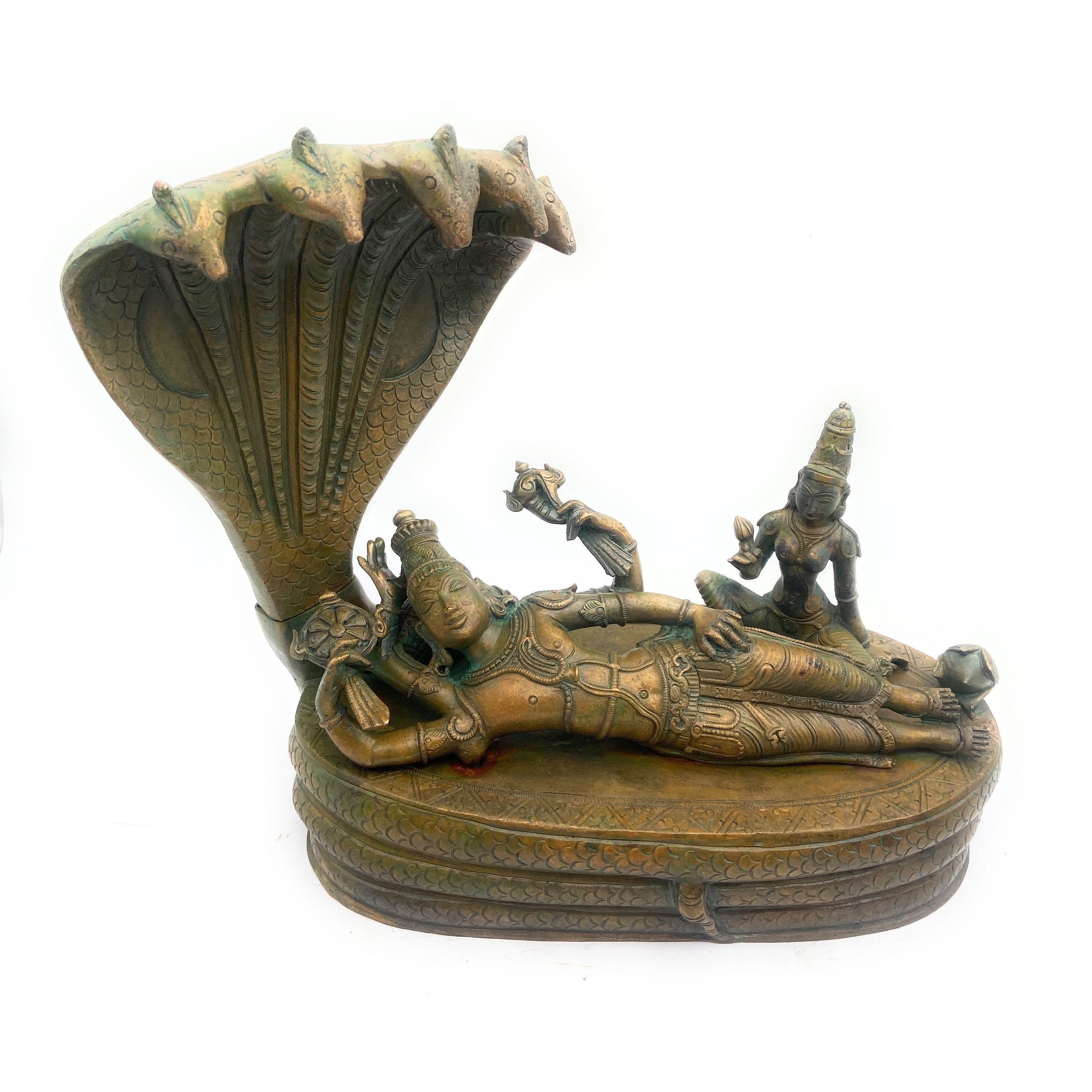 Bhunes Bronze Vishnu Idol Hand Crafted Vishnu With Lakshmi Idol Weight 8 KG  