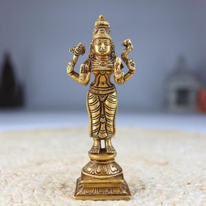 Brass Parvati Mata Murti | 6 Inch Parvati Devi Statue | Adi Parashakti Brass Idol | Gold Finish