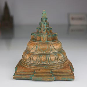 Bronze Meru Shree Yantra: Vedic Panchaloha Sri Chakra, South Indian Puja