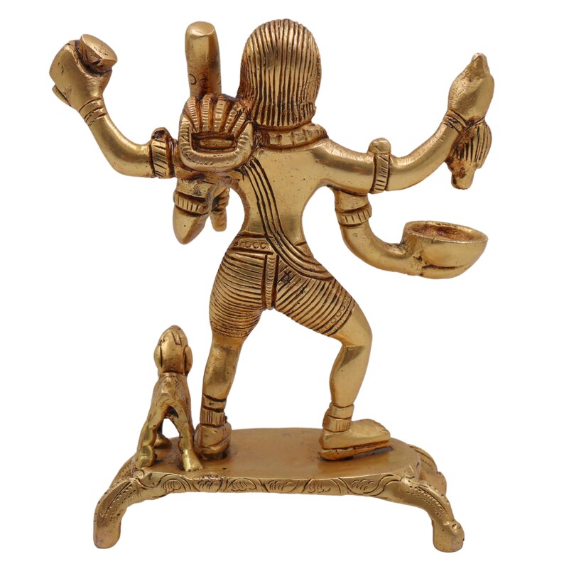 13 cm Messing Batuk Bhairav Idol - Handgefertigte Kalabhairava Murti für Home Puja Bild 5
